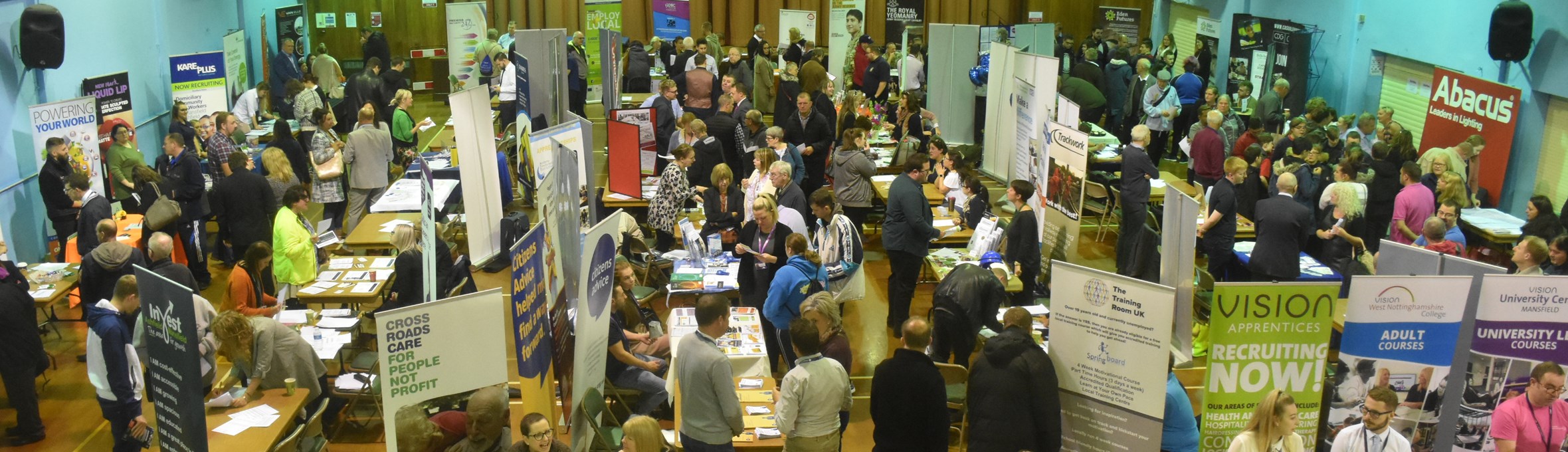 Ashfield careers and jobs fair at the Festival Hall, Kirkby in Ashfield.