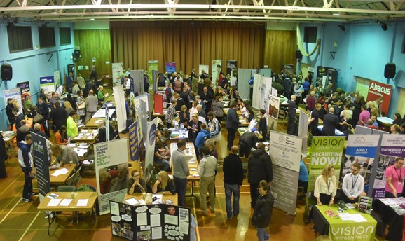 Ashfield careers and jobs fair at the Festival Hall, Kirkby in Ashfield.