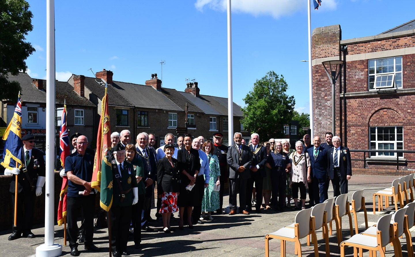 The Armed Forces Day flag is raised