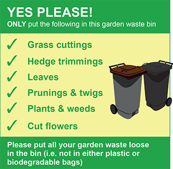 Yes please garden waste sticker listing all the items you can place in your garden waste bin.