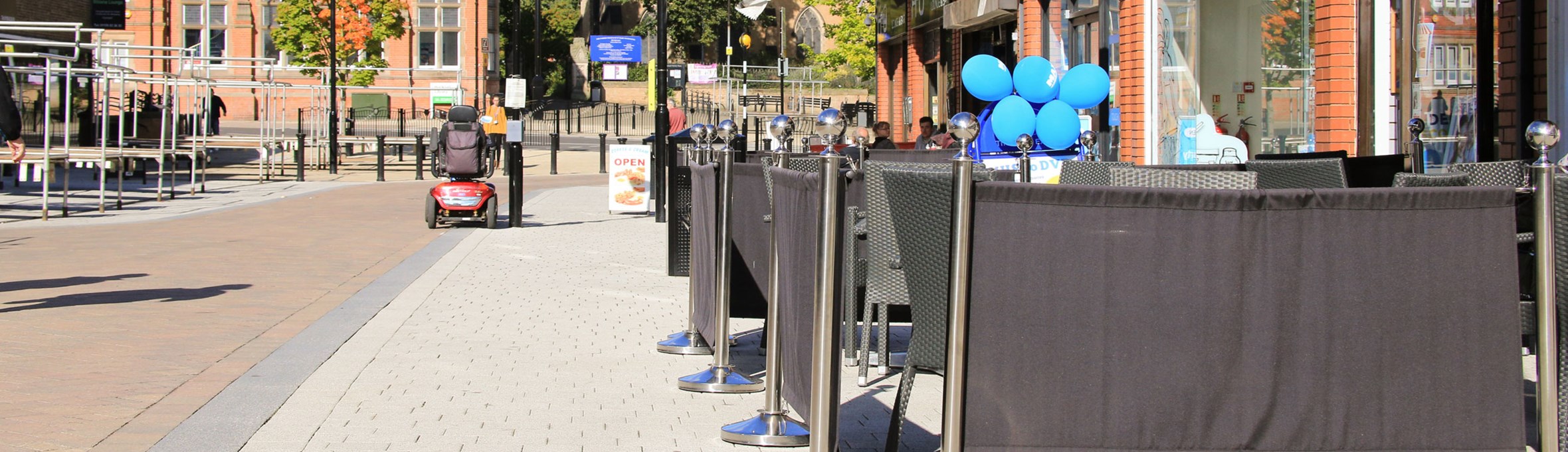 On street cafes in a town centre