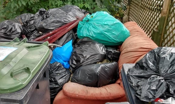 Waste dumped at the property 