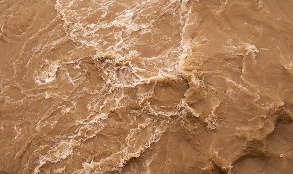Brown flood water 