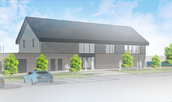 Artist impression of the new boathouse at Kings Mill Reservoir 