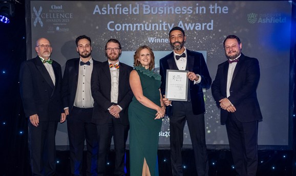 Cllr Jason Zadrozny with the Ashfield business in the community  