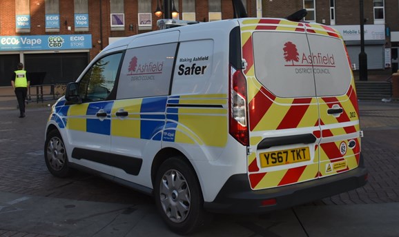 Community Safety van parked in Portland Square, Sutton