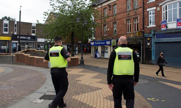 Police Community Support Officers in town centre